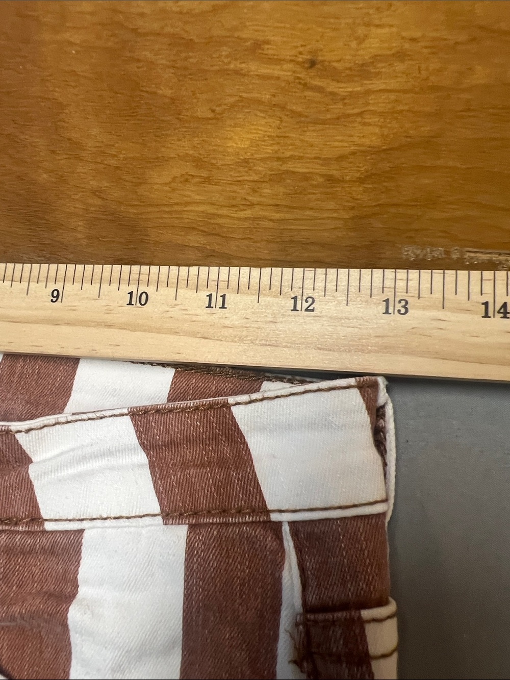 Saints &hearts Striped High-Waist Flare Jeans in Brown & White - Picture 3 of 8